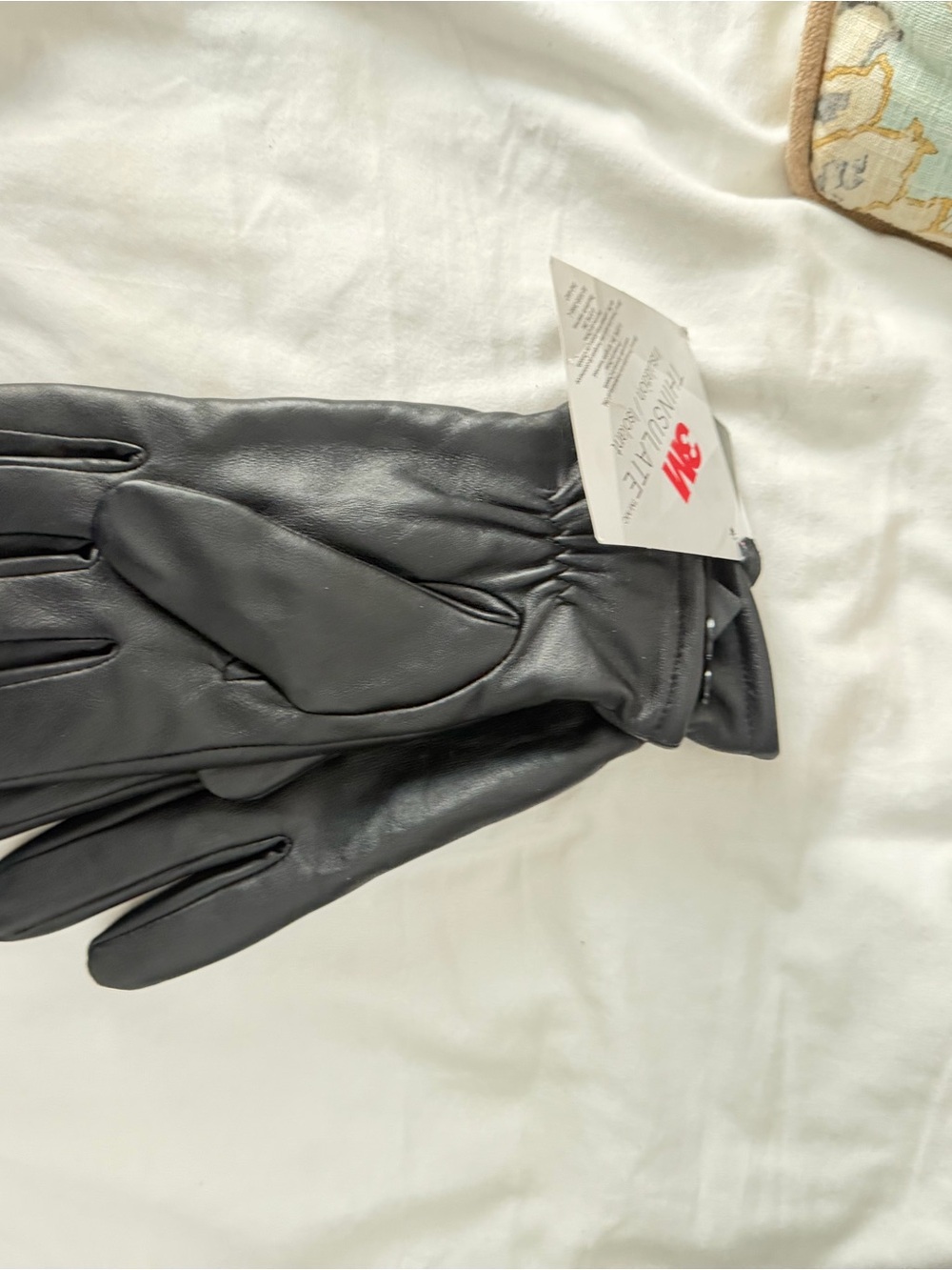 Jos. A. Bank Black Leather Men's Gloves with Elastic Wrist